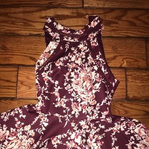 Maroon size 0 flowery mini dress